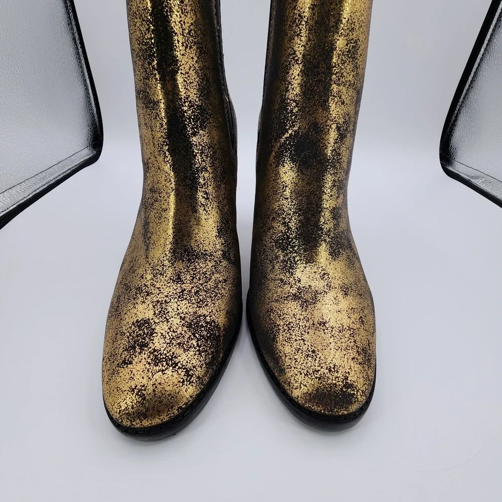 Lauren Ralph Lauren Mylah Stretch Metallic Ankle Boots Womens Size 8B NEW in Box